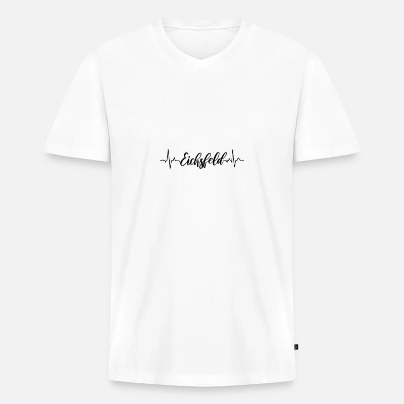 EKG Eichsfeld - Männer Premium Bio T-Shirt mit V-Ausschnitt - Weiß