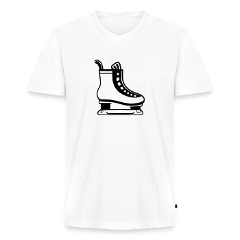 Eislaufen - Männer Premium Bio T-Shirt mit V-Ausschnitt - Weiß - Vorne - Nico (187cm)