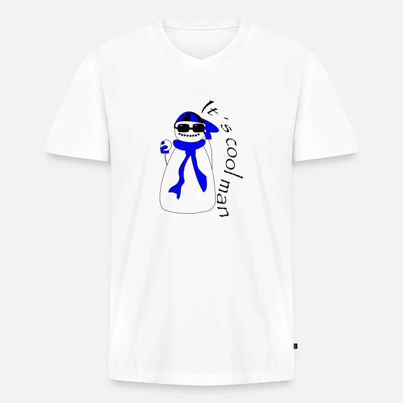 It s cool man - Männer Premium Bio T-Shirt mit V-Ausschnitt - Weiß