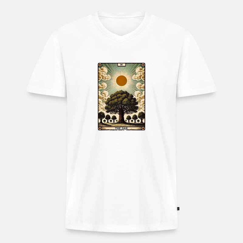 Die Eiche - Männer Premium Bio T-Shirt mit V-Ausschnitt - Weiß