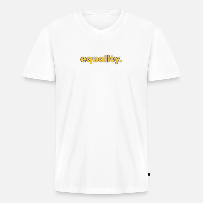 equality - Männer Premium Bio T-Shirt mit V-Ausschnitt - Weiß