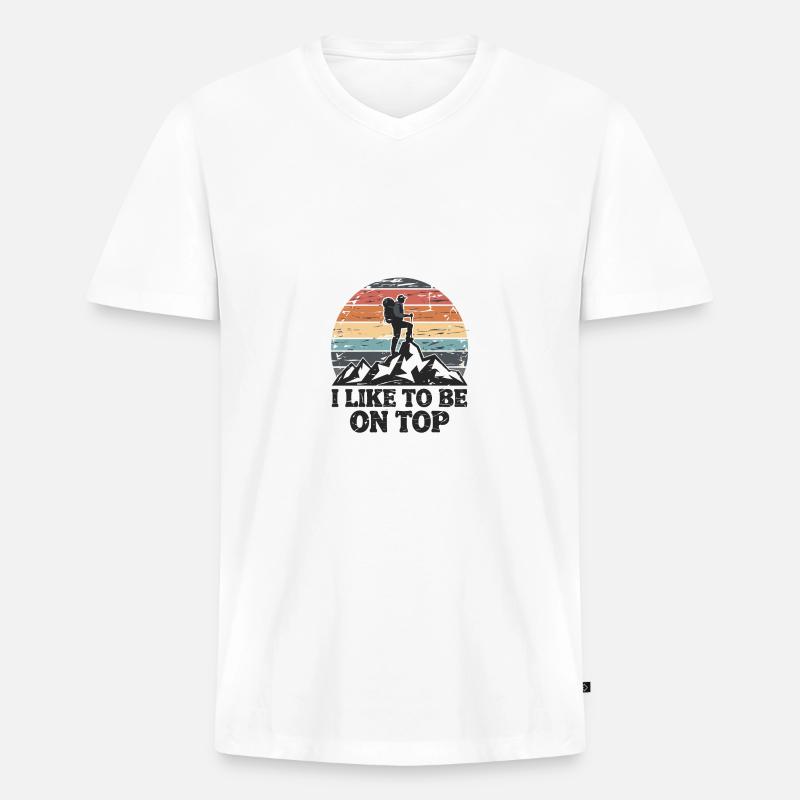Berggipfel Gipfel Bergsteigen Klettern Kletterer - Männer Premium Bio T-Shirt mit V-Ausschnitt - Weiß