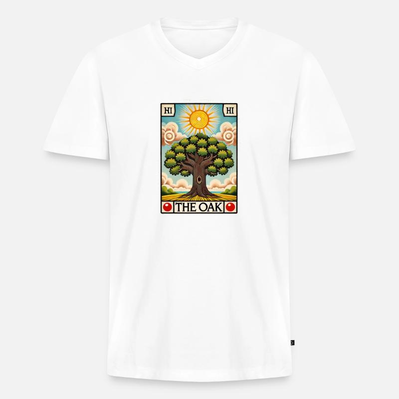 Die Eiche - Männer Premium Bio T-Shirt mit V-Ausschnitt - Weiß