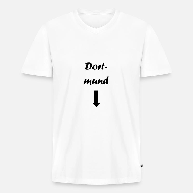 dortmund - Männer Premium Bio T-Shirt mit V-Ausschnitt - Weiß