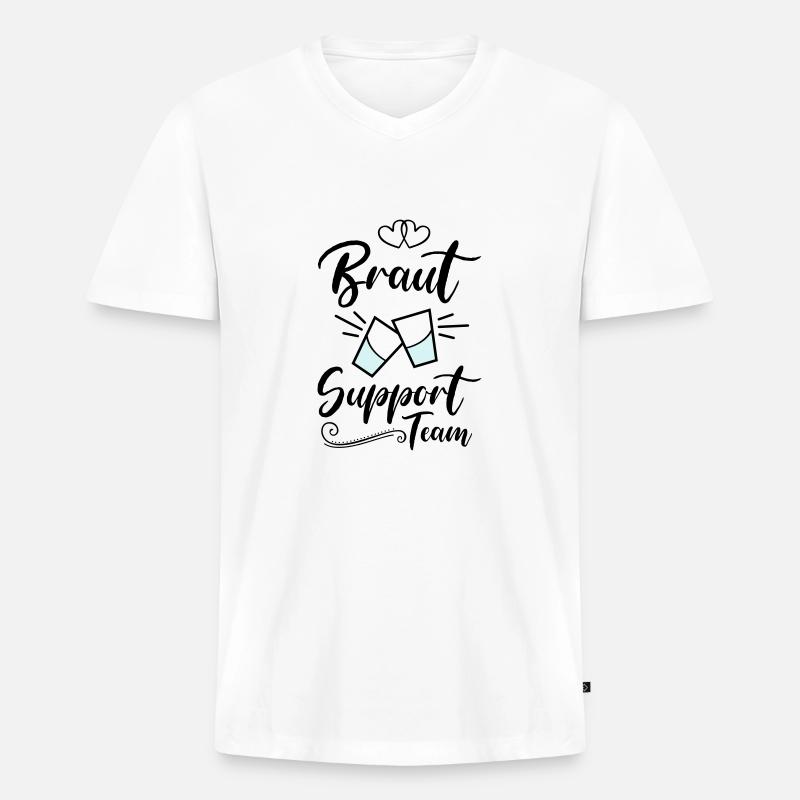 braut support team kurze - Männer Premium Bio T-Shirt mit V-Ausschnitt - Weiß