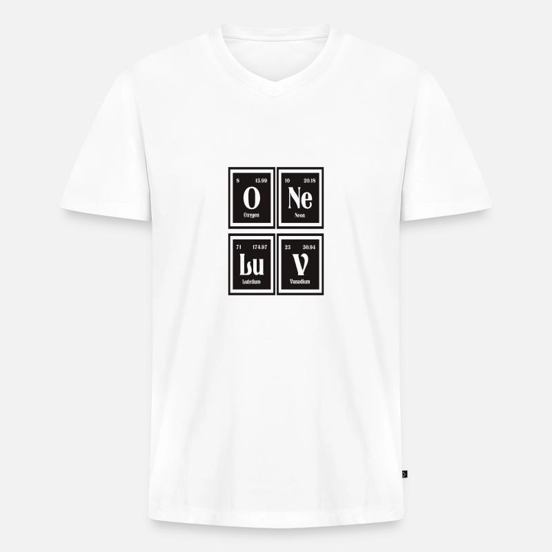 One Love - Periodensystem der Elemente - Männer Premium Bio T-Shirt mit V-Ausschnitt - Weiß