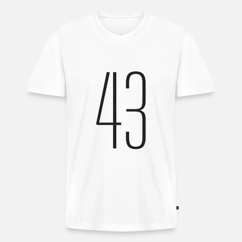 43 - Männer Premium Bio T-Shirt mit V-Ausschnitt - Weiß