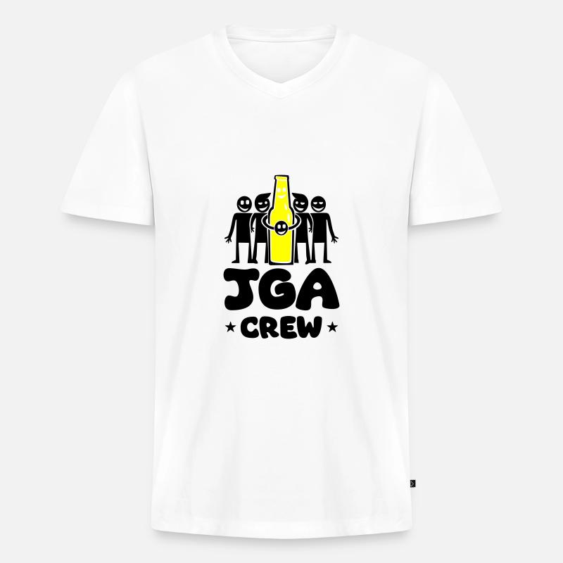 Junggesellenabschied Crew - Männer Premium Bio T-Shirt mit V-Ausschnitt - Weiß