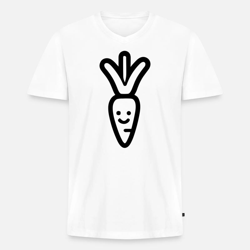 Karotte - Männer Premium Bio T-Shirt mit V-Ausschnitt - Weiß