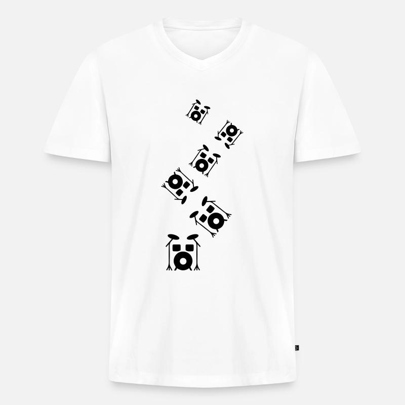 Schlagzeug - Männer Premium Bio T-Shirt mit V-Ausschnitt - Weiß