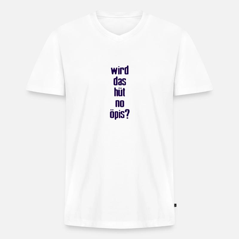 Wird Das Hüt No öpis? - Männer Premium Bio T-Shirt mit V-Ausschnitt - Weiß