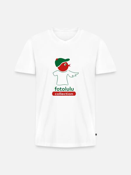 fotolulu collection - Männer Premium Bio T-Shirt mit V-Ausschnitt - Weiß