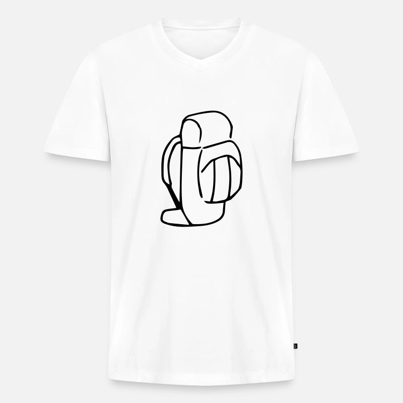 Rucksack,Backpack,packen,Ranzen - Männer Premium Bio T-Shirt mit V-Ausschnitt - Weiß