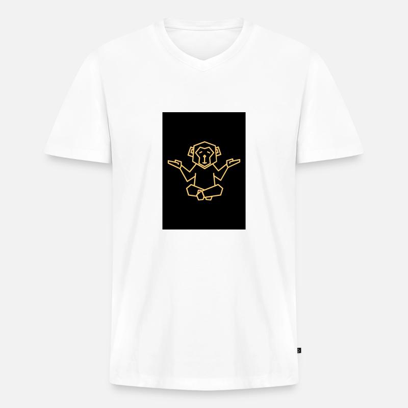 Like a Monkey Design - Männer Premium Bio T-Shirt mit V-Ausschnitt - Weiß