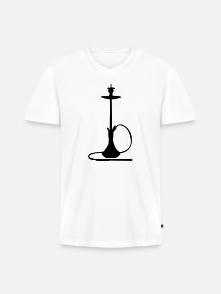 Shisha Silhouette - Men's Premium Organic T-shirt with V-neck - white