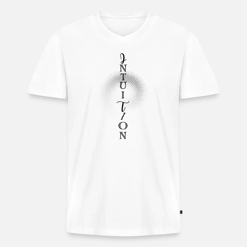 INTUITION – Dein innerer Kompass - Männer Premium Bio T-Shirt mit V-Ausschnitt - Weiß