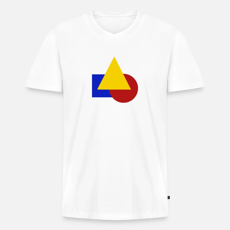 Geometrisch - Männer Premium Bio T-Shirt mit V-Ausschnitt - Weiß
