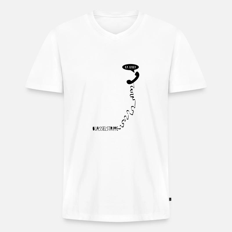 quasselstrippe - Männer Premium Bio T-Shirt mit V-Ausschnitt - Weiß