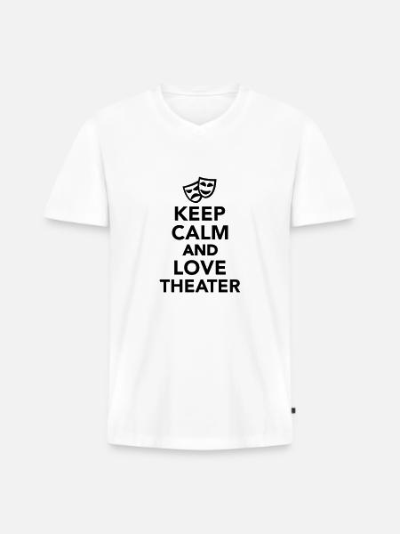 Theater - Männer Premium Bio T-Shirt mit V-Ausschnitt - Weiß