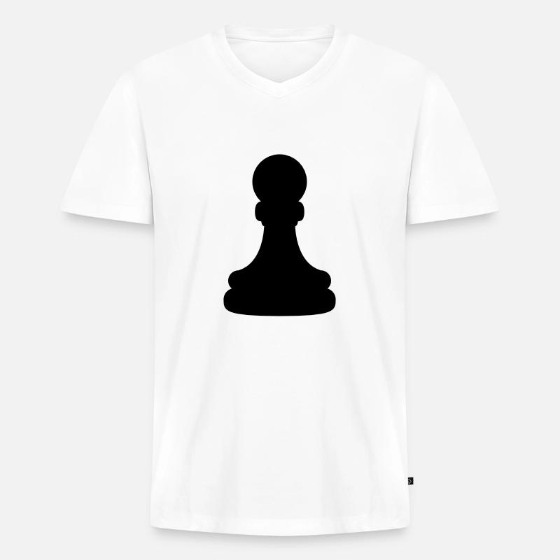 Bauer Figur Schach - Männer Premium Bio T-Shirt mit V-Ausschnitt - Weiß