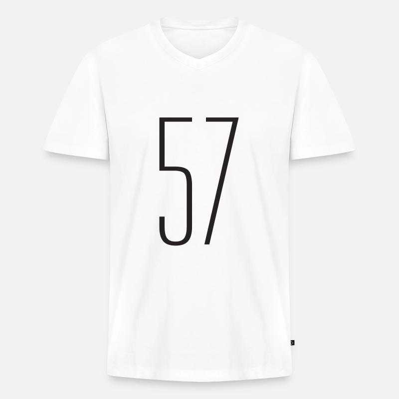 57 - Männer Premium Bio T-Shirt mit V-Ausschnitt - Weiß