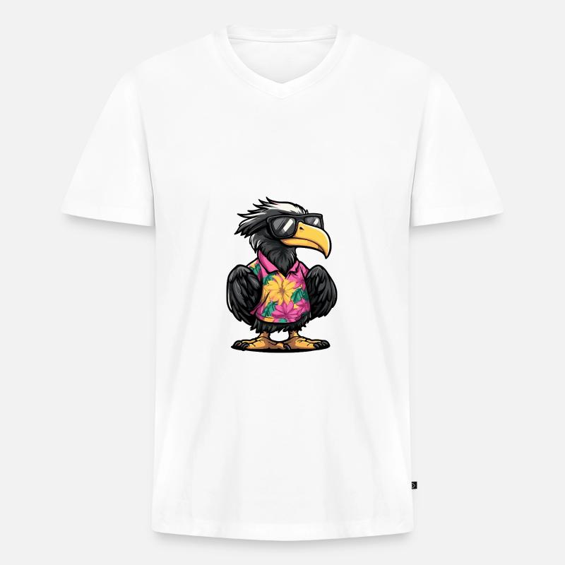Harpyie Vogel Comic Urlaub - Männer Premium Bio T-Shirt mit V-Ausschnitt - Weiß