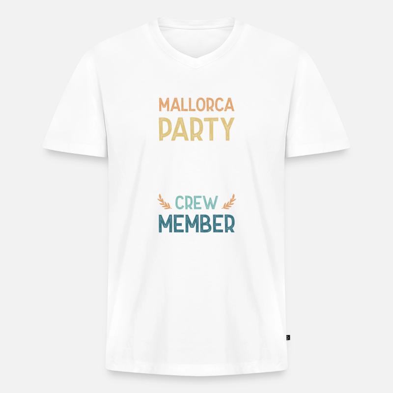 Mallorca Party Crew - Männer Premium Bio T-Shirt mit V-Ausschnitt - undefined