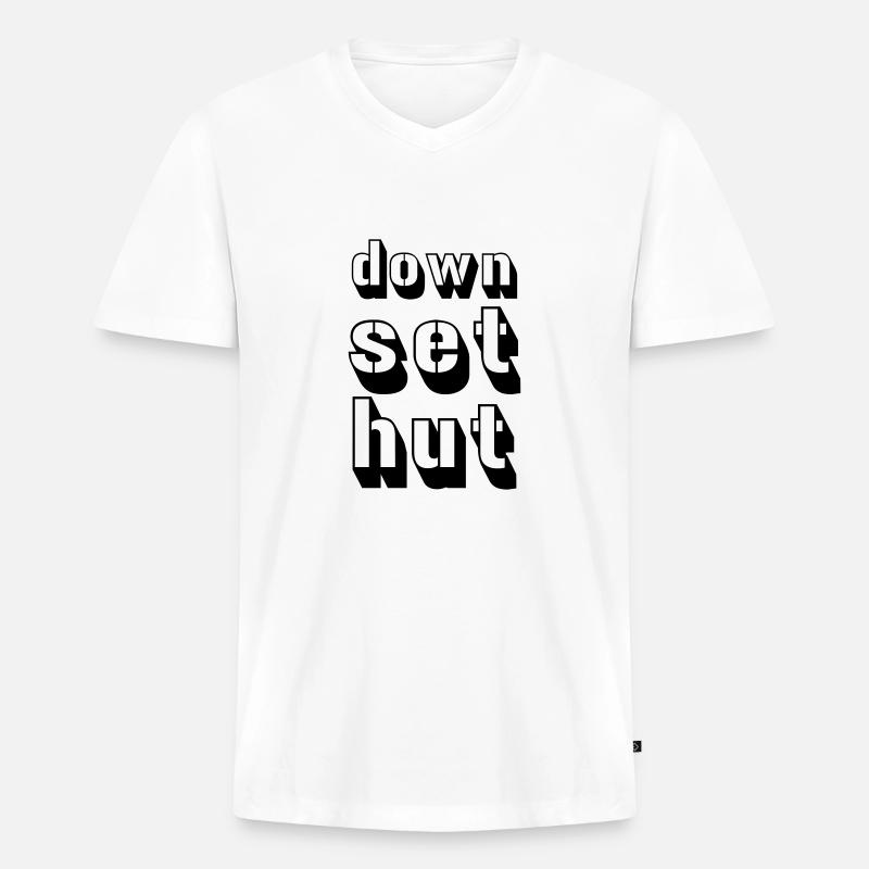 down_set_hut - Männer Premium Bio T-Shirt mit V-Ausschnitt - Weiß