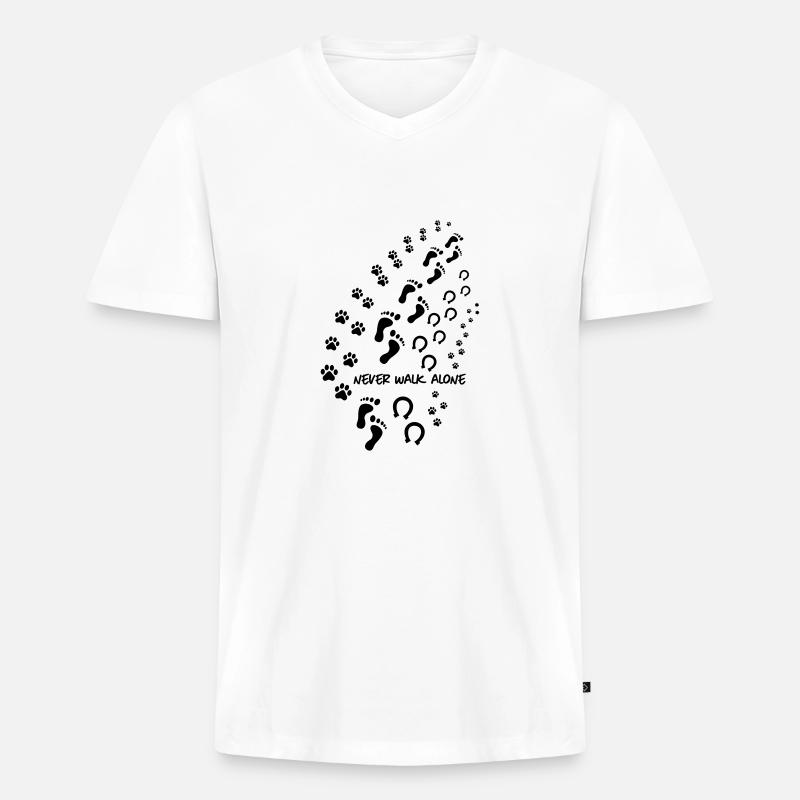 never walk alone 3 - Männer Premium Bio T-Shirt mit V-Ausschnitt - Weiß
