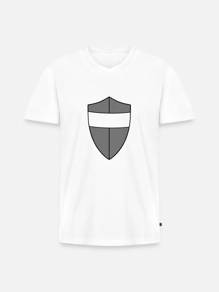shield - Men's Premium Organic T-shirt with V-neck - white