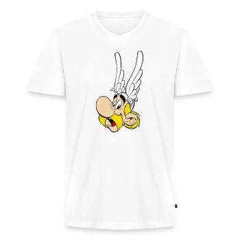 Asterix & Obelix - Asterix Teenager T-Shirt - Maglietta ecologica premium da uomo con scollo a V - bianco - Fronte - Nico (187cm)