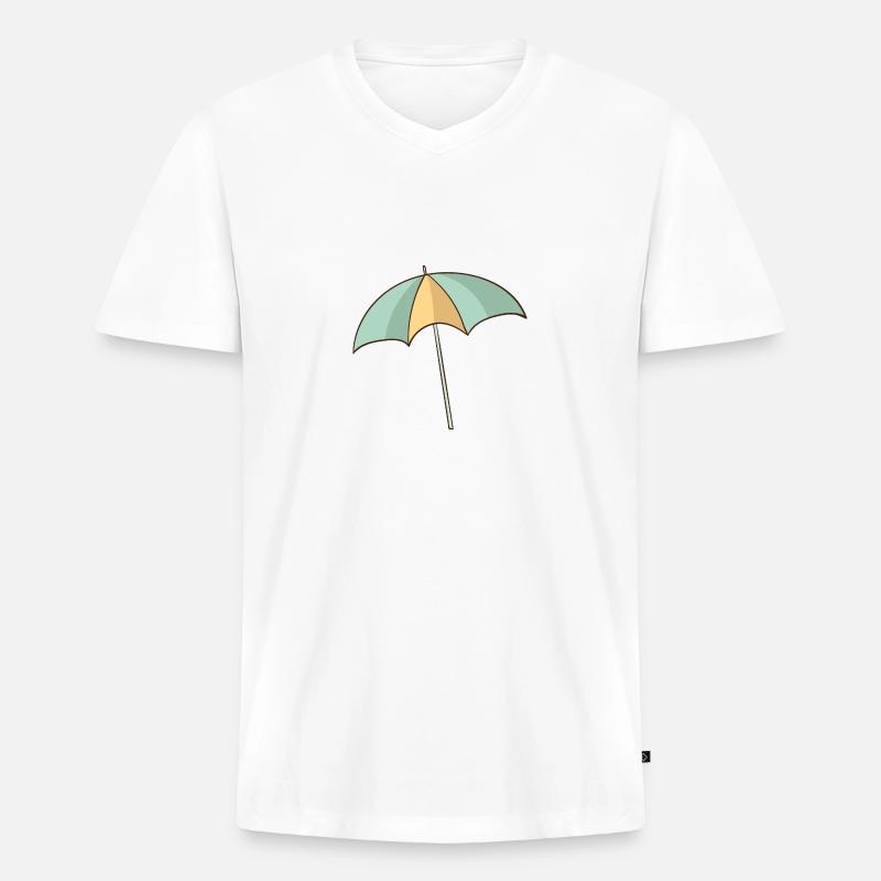 Sonnenschirm - Männer Premium Bio T-Shirt mit V-Ausschnitt - Weiß