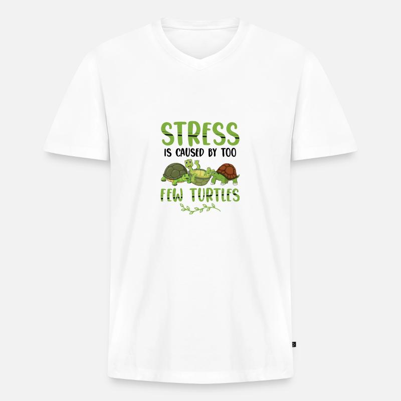Schildkröten - Männer Premium Bio T-Shirt mit V-Ausschnitt - Weiß