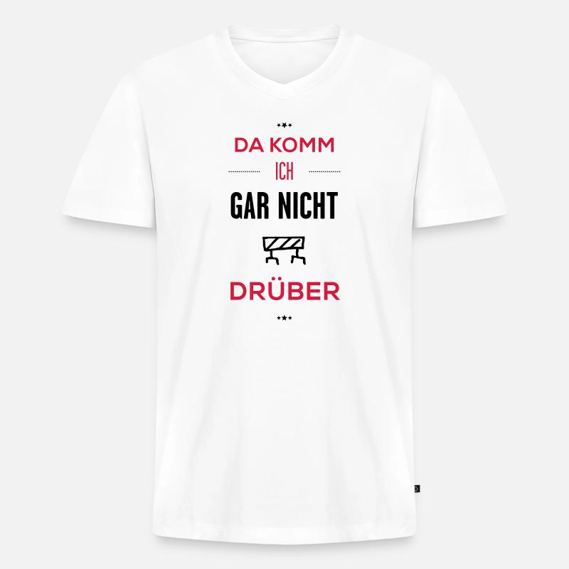 gar nicht drüber - Männer Premium Bio T-Shirt mit V-Ausschnitt - Weiß