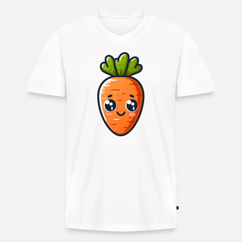 Süße Karotte - Männer Premium Bio T-Shirt mit V-Ausschnitt - Weiß