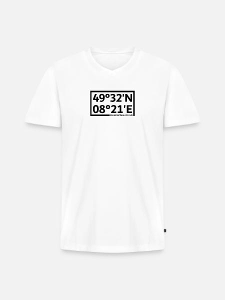 Coordonnées de Frankenthal (Pfalz) - T-shirt encolure en V Premium bio Homme - blanc