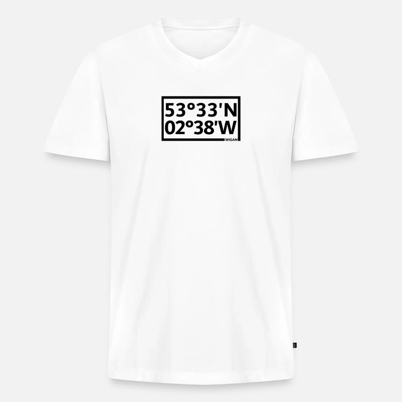 Wigan Coordinates - Men's Premium Organic T-shirt with V-neck - white