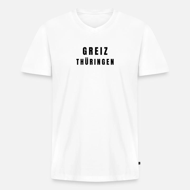 Greiz Thüringen - Männer Premium Bio T-Shirt mit V-Ausschnitt - Weiß