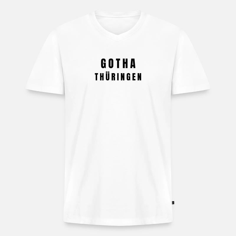 Gotha Thüringen - Männer Premium Bio T-Shirt mit V-Ausschnitt - Weiß