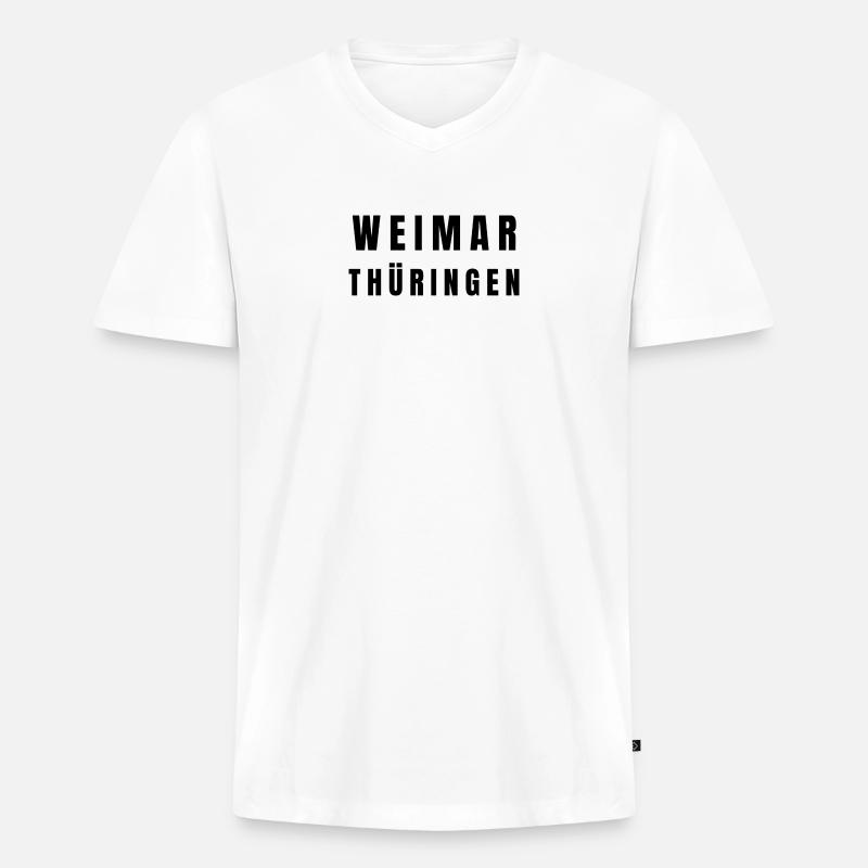 Weimar Thüringen - Männer Premium Bio T-Shirt mit V-Ausschnitt - Weiß