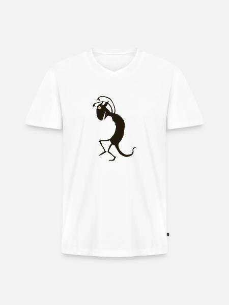 schleichendes Monster - Männer Premium Bio T-Shirt mit V-Ausschnitt - Weiß