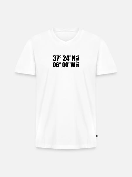 Seville Coordinates - Men's Premium Organic T-shirt with V-neck - white