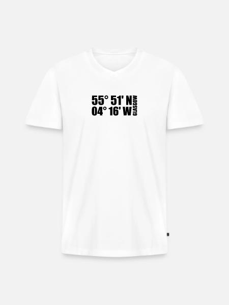 Glasgow Coordinates - Men's Premium Organic T-shirt with V-neck - white
