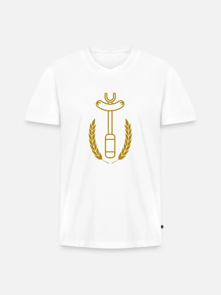 Sausage fork - Grill - Men's Premium Organic T-shirt with V-neck - white