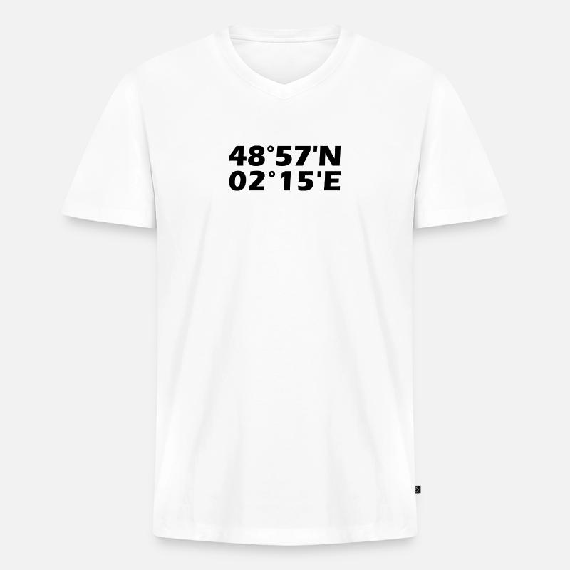 Argenteuil Coordinates - Men's Premium Organic T-shirt with V-neck - white