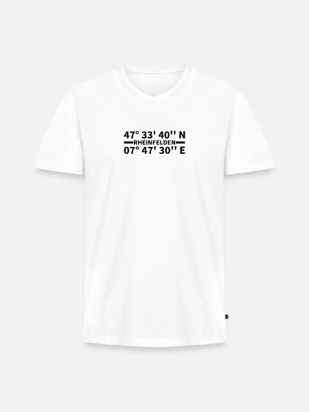 Rheinfelden coordinates - Men's Premium Organic T-shirt with V-neck - white