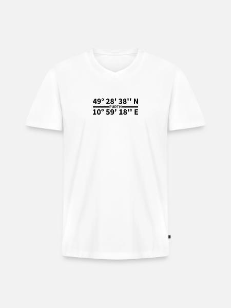 Coordonnées de Fürth - T-shirt encolure en V Premium bio Homme - blanc