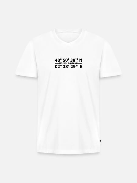 Noisy-le-Grand coordinates - Men's Premium Organic T-shirt with V-neck - white