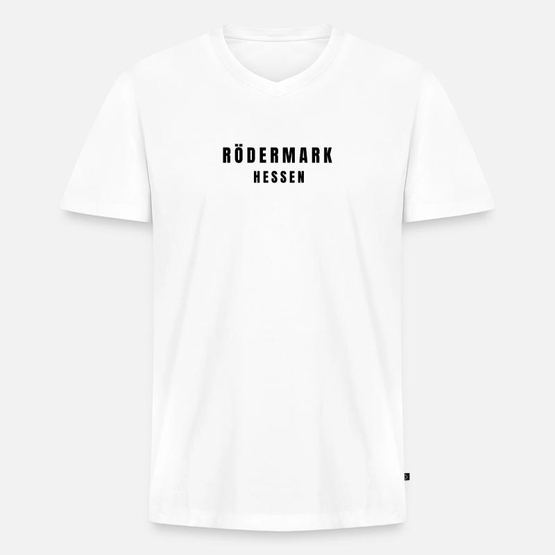 Rödermark⁠ Hessen - Männer Premium Bio T-Shirt mit V-Ausschnitt - Weiß