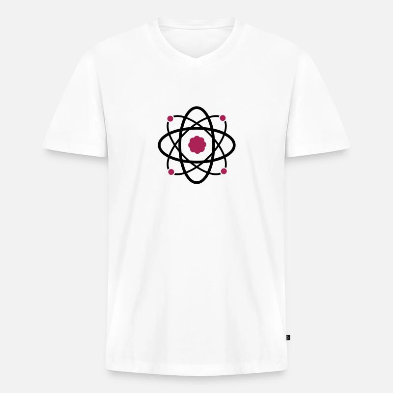 Atom Molekul Science - Männer Premium Bio T-Shirt mit V-Ausschnitt - Weiß